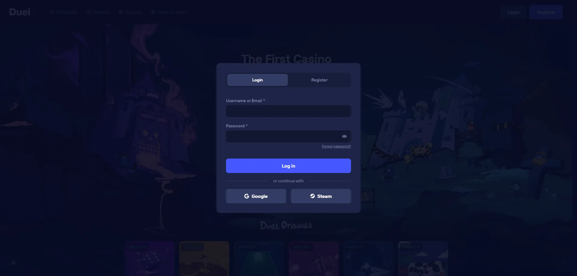 Acceso seguro a la cuenta de Duel Casino para jugadores