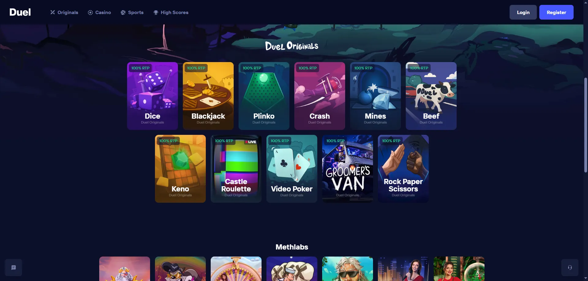 Biblioteca de más de 5.000 slots y juegos en Duel Casino